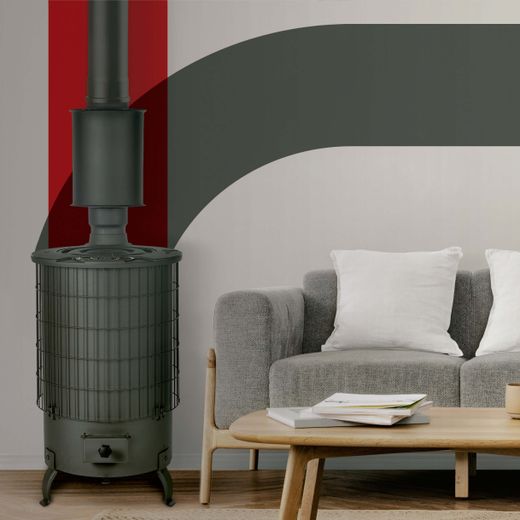 Fogão a lenha pintado na saída vertical nº 4 da teca