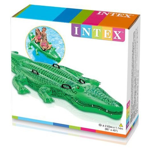 Opblaasbaar dierfiguur Krokodil groen 203cm Intex 58562