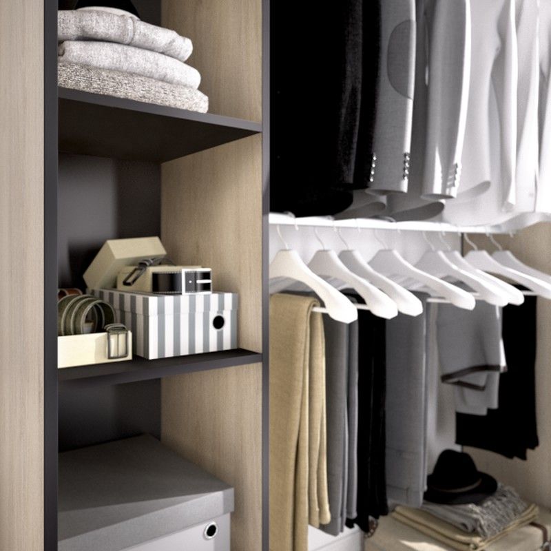 Kit dressing avec rideau naturel / graphite SUIT — Bricowork