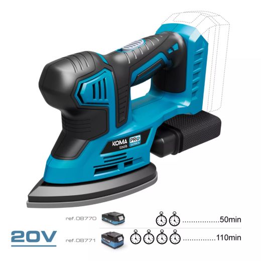 Lijadora de batería tipo mouse de 20 V de Koma Tools