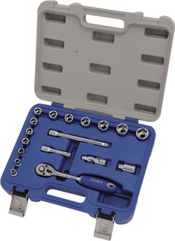 Llave Vaso Jgo 18 Pz+Carraca 3/8''