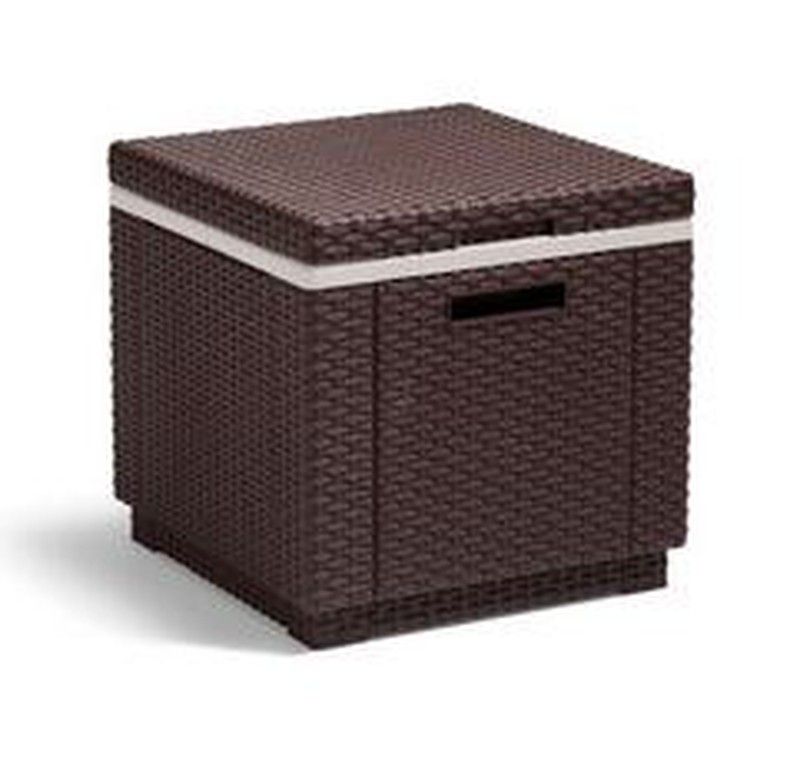 Fridge rattan side table in brown Ice Cube — Bricowork