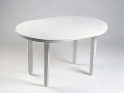 Mesa de jardín oval 130x90cm Blanca Garden Life