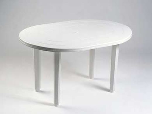 Ovale table 130x90cm Blanc Garden Life