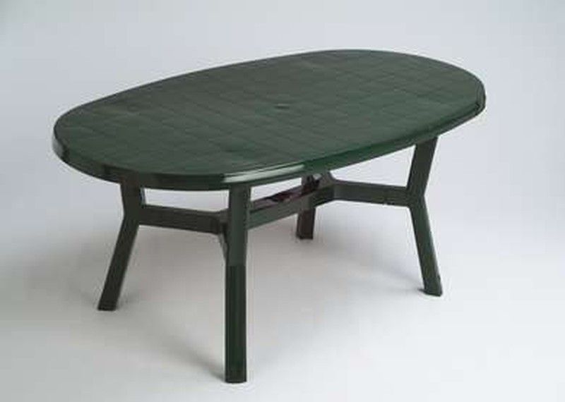 Mesa de jardín oval 170x95cm verde Garden Life