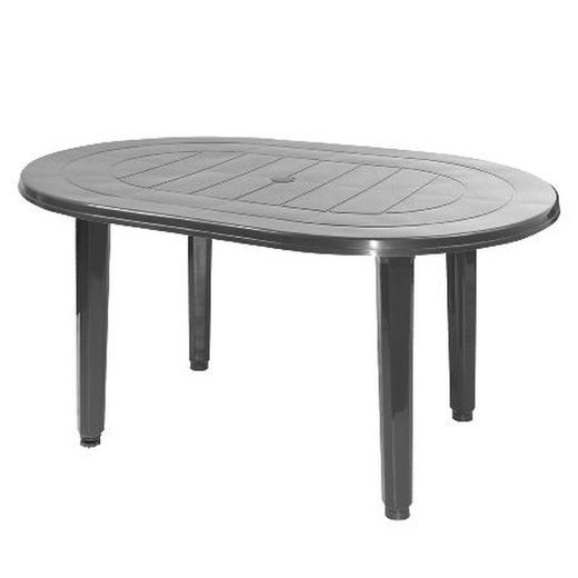 Table de jardin ovale anthracite 130x90 cm