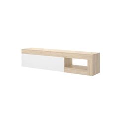Mueble bajo TV natural / blanco brillo LEBO