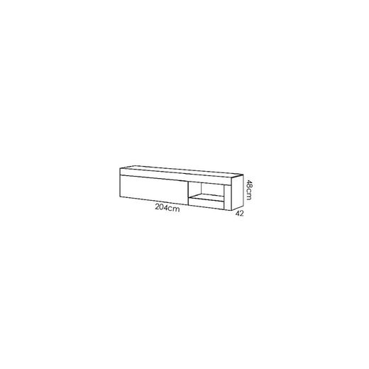 Mueble bajo TV natural / blanco brillo LEBO