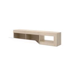 Mueble bajo TV natural / blanco brillo LEBO
