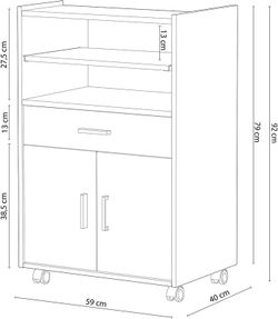 Mueble microondas 1 cajón + 2 puertas CHEFF