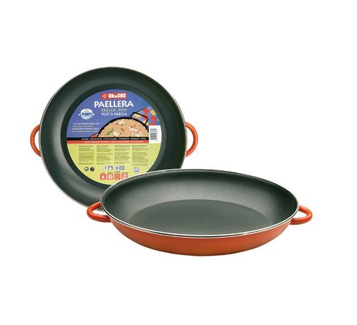 Orange Enamel Paella Pan