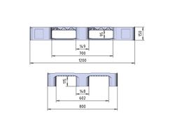 Palet plástico liso 1200X800 mm PPLB1208AN