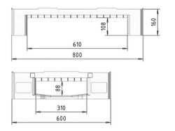 Smooth plastic pallet 800x600 mm PPLB0806AN