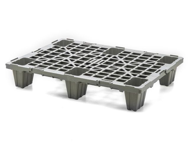 Palet plástico rejado  800x600 PPERB-0806 GR de plastipol