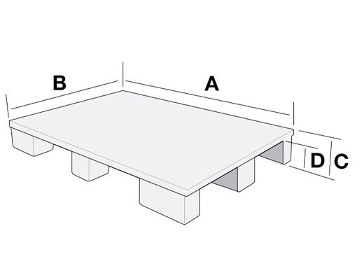 Padded plastic pallet 800x600 PPRB-0806 AN by plastipol