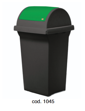 Papelera de reciclaje con tapa basculante de 50 litros
