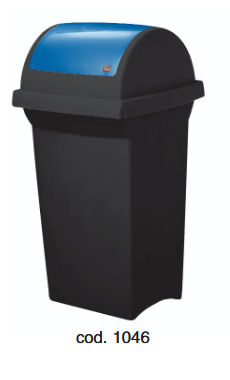 Papelera de reciclaje con tapa basculante de 50 litros