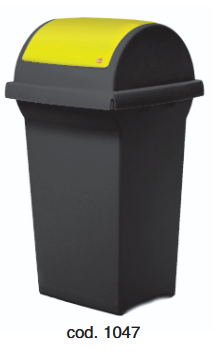 Papelera de reciclaje con tapa basculante de 50 litros