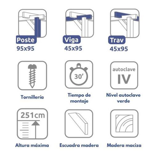 Wooden pergola 300x300 BARCELONA by Maderland
