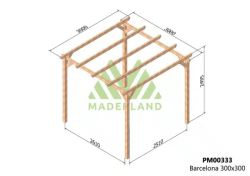 Wooden pergola 300x300 BARCELONA by Maderland