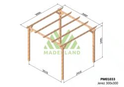 Wooden pergola 300x300 JEREZ from Maderland