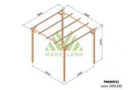 Pérgola de madeira 300x300 LEON de Maderland