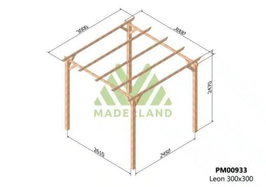 Pérgola de madeira 300x300 LEON de Maderland