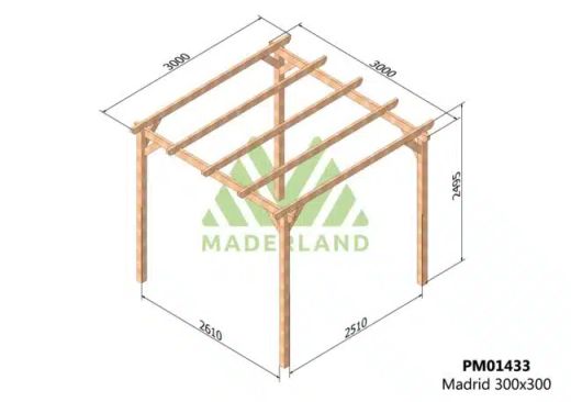 Holzpergola 300x300 MADRID von Maderland