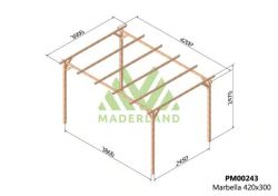 Pérgola de madeira MARBELLA 420x300 por Maderland