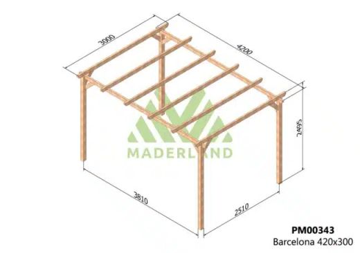 Holzpergola 420x300 BARCELONA von Maderland