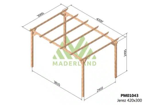 Pérgola de madeira 420x300 JEREZ de Maderland