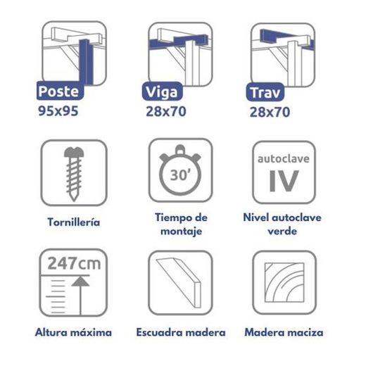 Wooden pergola 420x300 LEON from Maderland