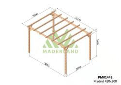 Wooden pergola 420x300 MADRID by Maderland