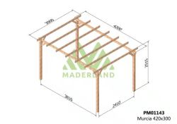 Wooden pergola 420x300 MURCIA by Maderland