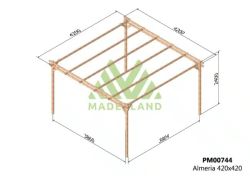 Wooden Pergola 420x420 ALMERIA by Maderland