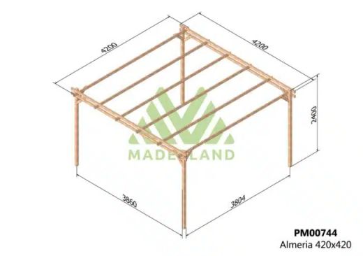 Wooden Pergola 420x420 ALMERIA by Maderland