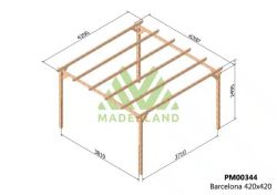 Wooden pergola 420x420 BARCELONA by Maderland