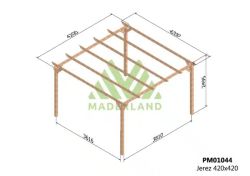 Pérgola de madeira 420x420 JEREZ de Maderland