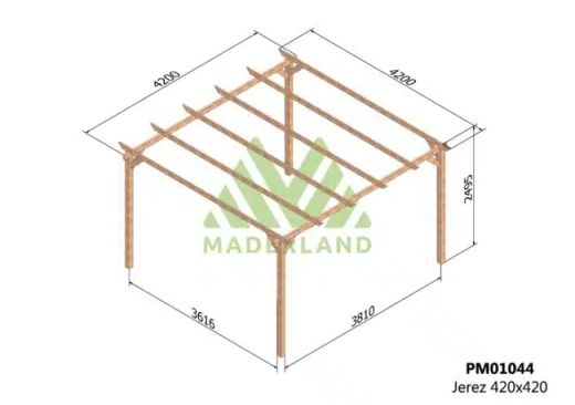 Pérgola de madeira 420x420 JEREZ de Maderland