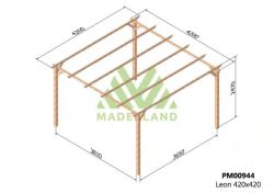 Pérgola de madeira 420x420 LEON da Maderland