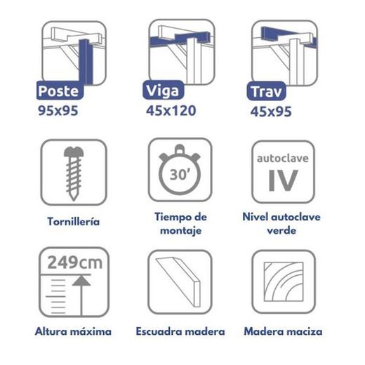 Wooden Pergola 420x420 MADRID by Maderland