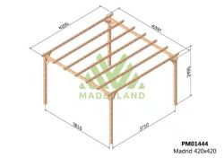 Wooden Pergola 420x420 MADRID by Maderland