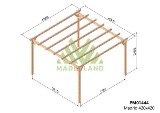 Wooden Pergola 420x420 MADRID by Maderland