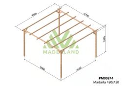 MARBELLA Holzpergola 420x420 von Maderland