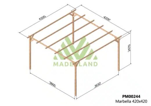 MARBELLA Holzpergola 420x420 von Maderland