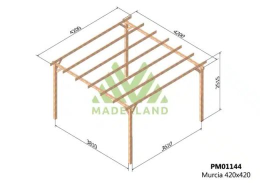Holzpergola 420x420 MURCIA von Maderland