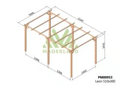 Wooden pergola 510x300 LEON from Maderland