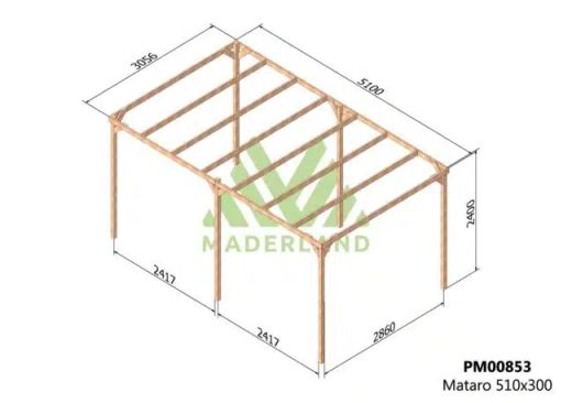 MATARO wooden pergola 510x300 by Maderland
