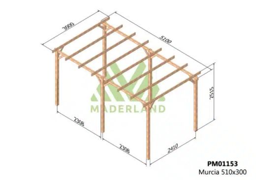Holzpergola 510x300 MURCIA von Maderland