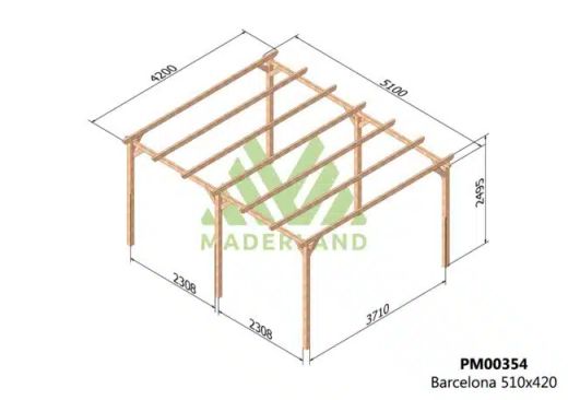 Holzpergola 510x420 BARCELONA von Maderland